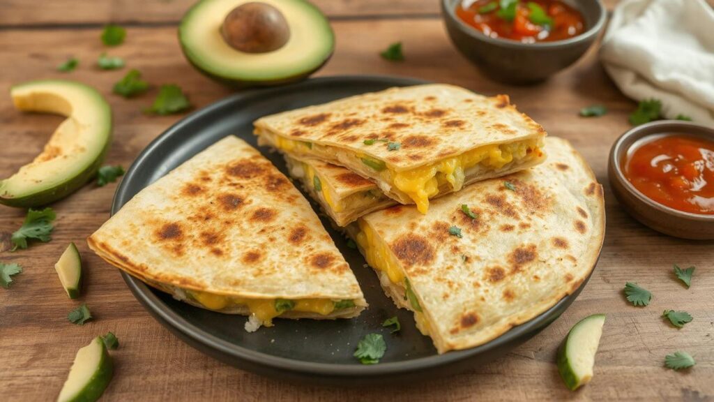 Avocado Breakfast Quesadilla with Egg and Cheese