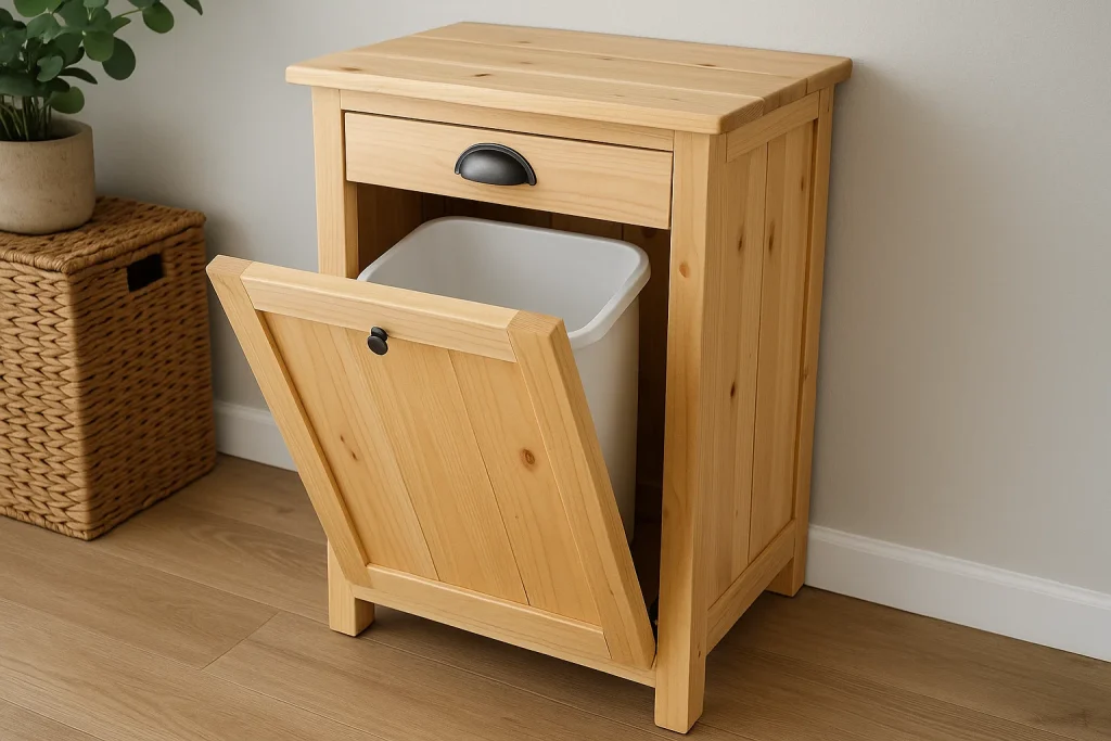 DIY Wooden Tilt-Out Trash Cabinet