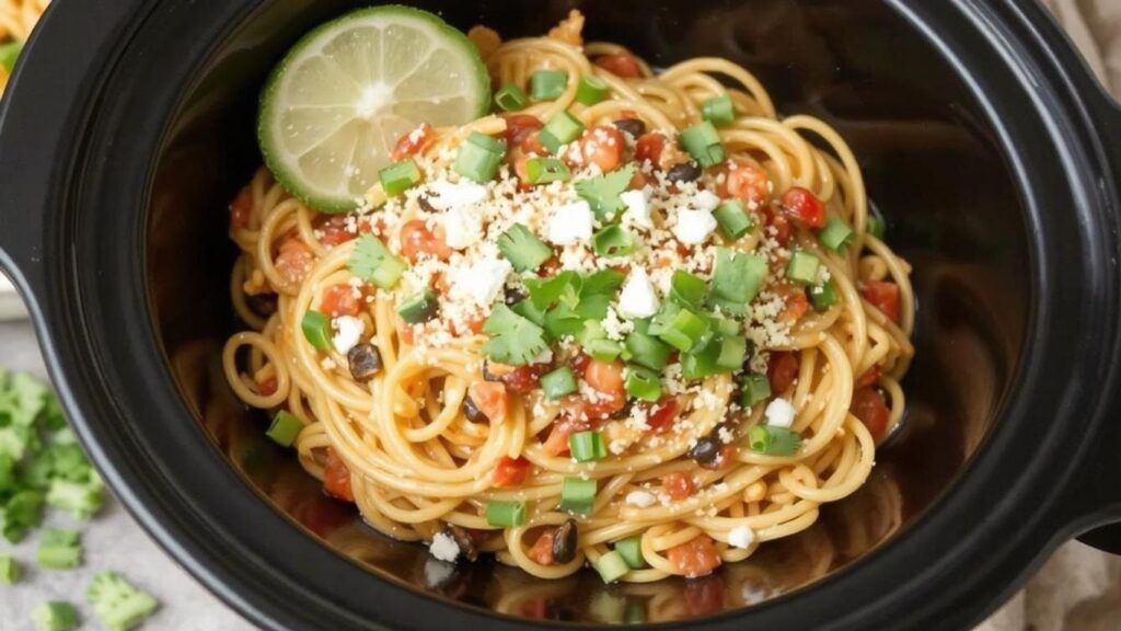 Easy Slow Cooker Taco Pasta
