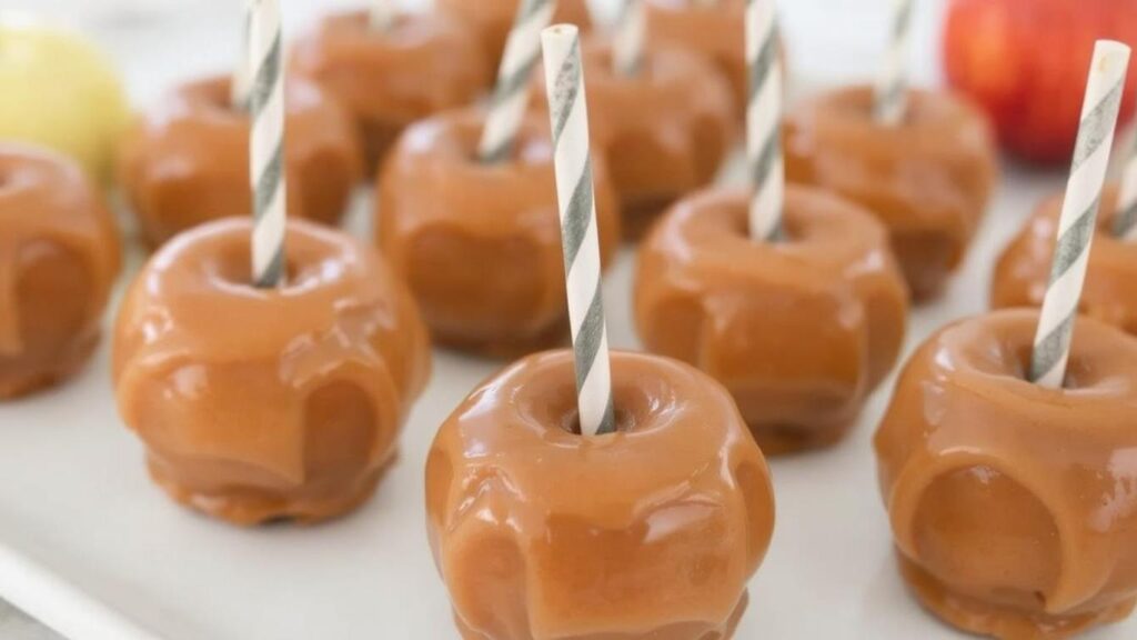 Mini Caramel Apples for Fall Game Days