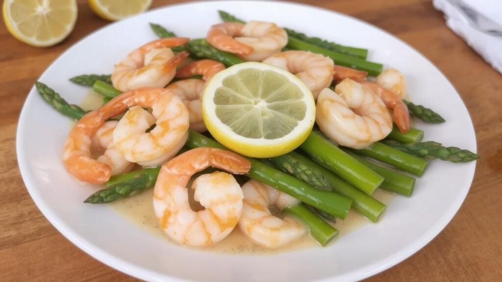Shrimp & Asparagus in Lemon Butter Sauce