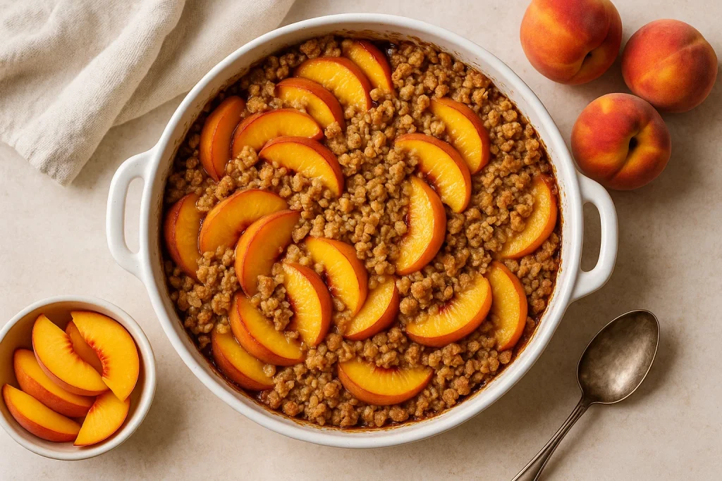 Delicious Peach Crisp with Fresh Peaches