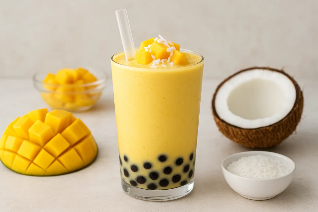 Mango Coconut Boba Smoothie