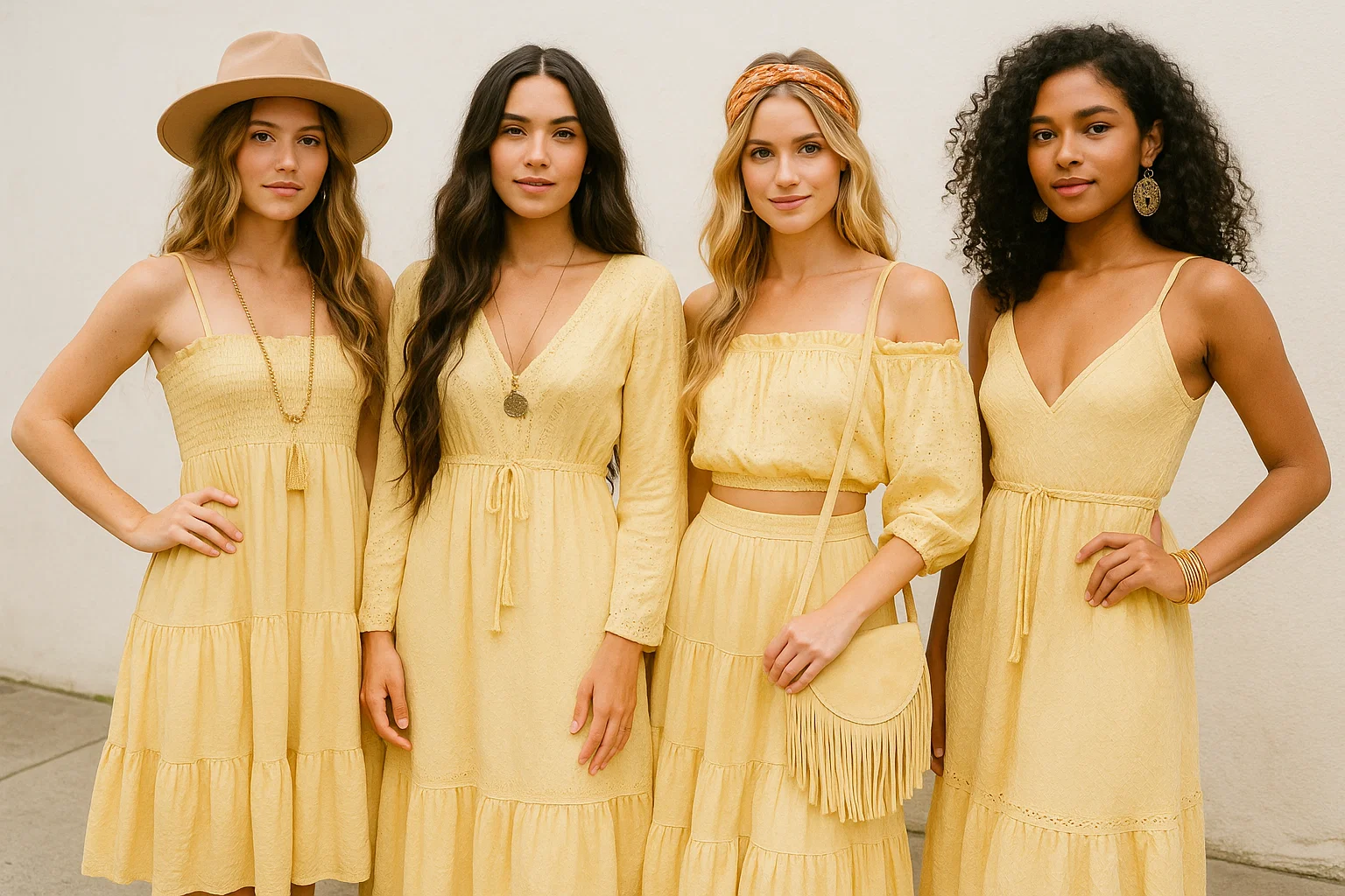 Boho Chic Outfits in Butter Yellow