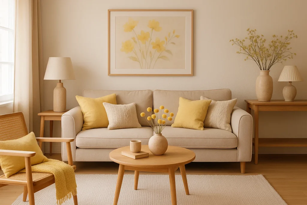 Cozy Homes with Warm Neutrals & Soft Yellow Accents