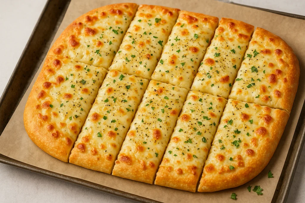 Easy Cheesy Garlic Breadsticks for Parties