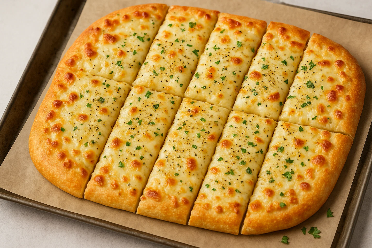 Easy Cheesy Garlic Breadsticks for Parties