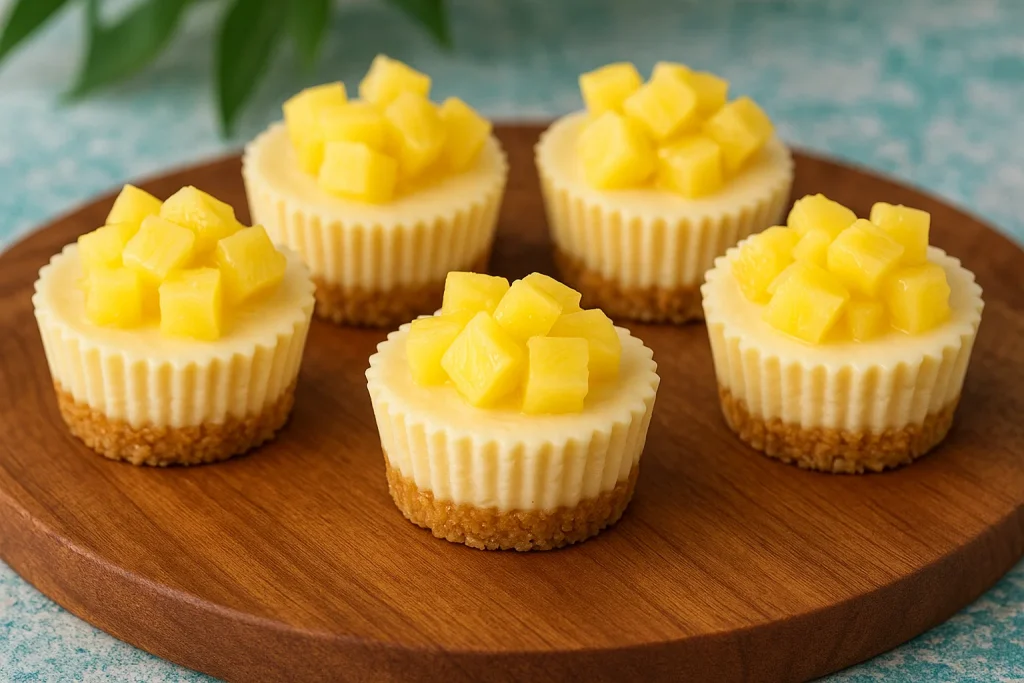 Mini Tropical Cheesecake Bites with Pineapple