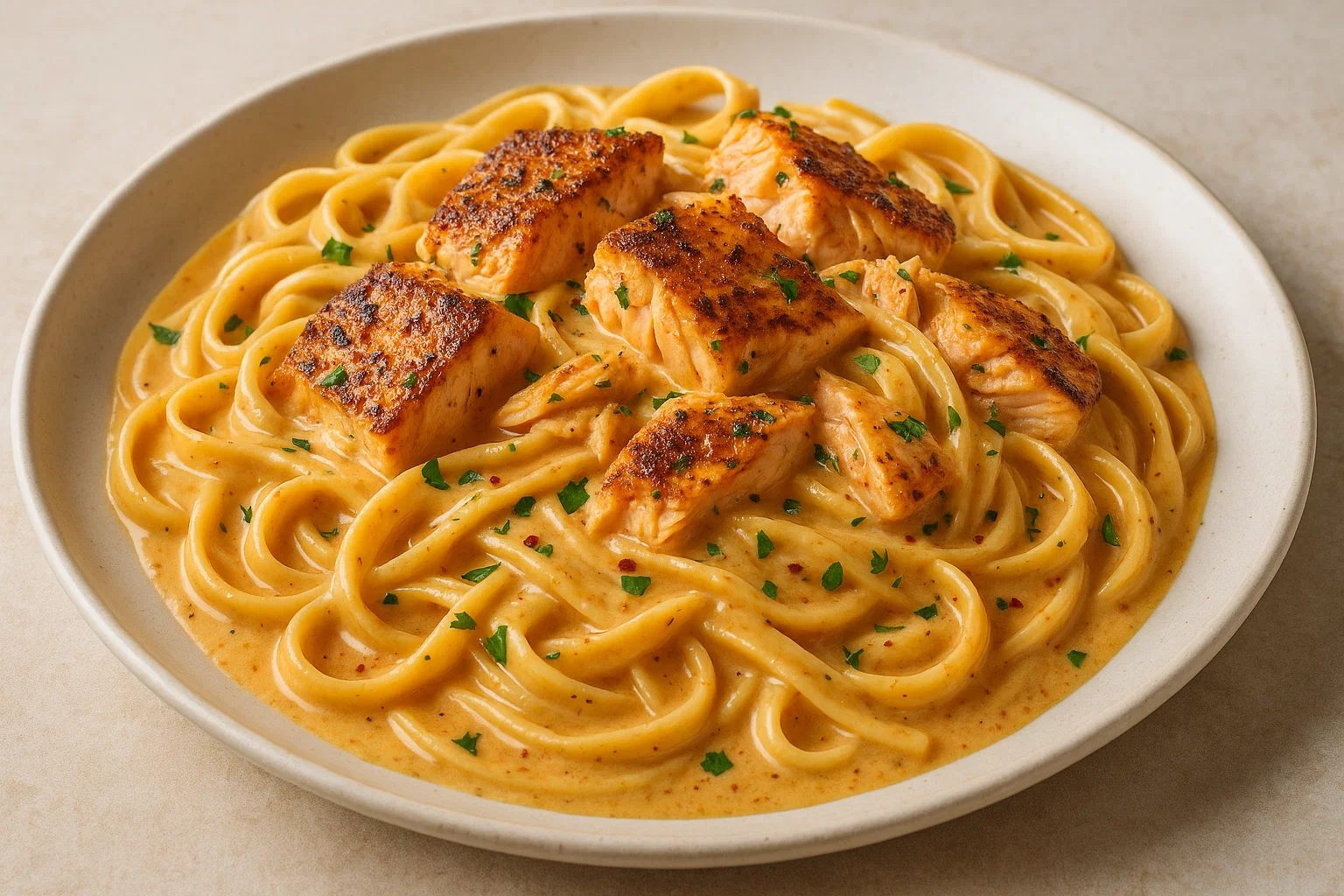 Creamy Cajun Salmon Pasta
