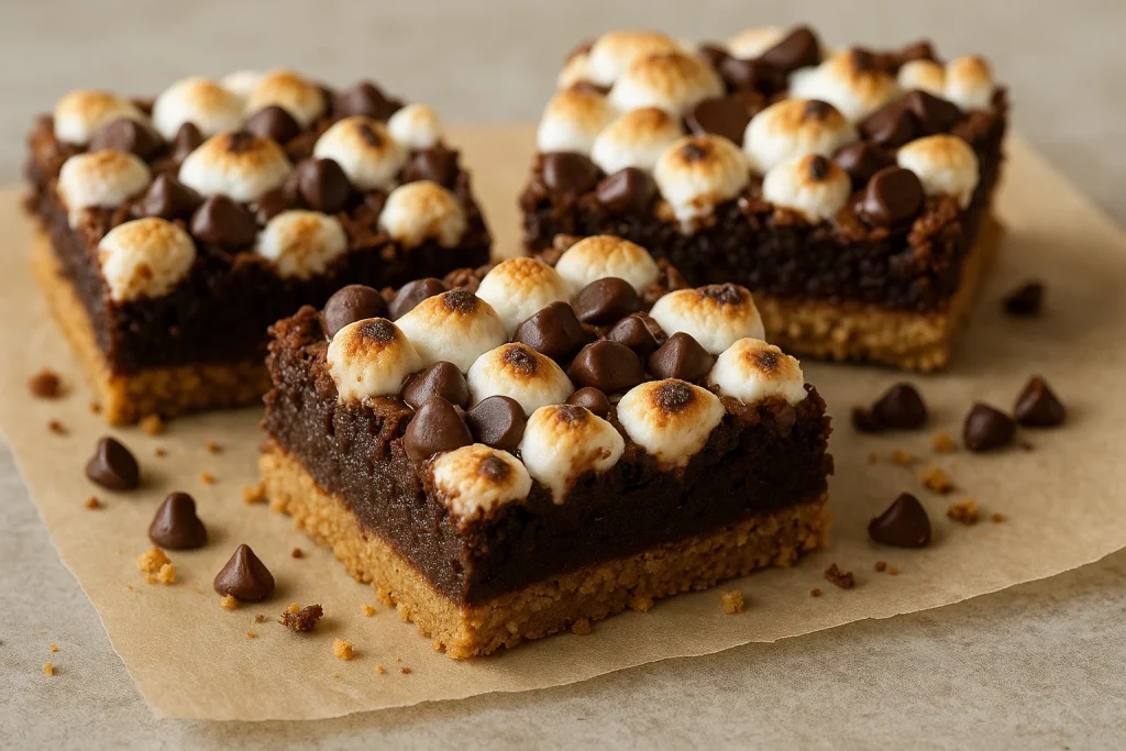 Gooey S’mores Brownie Bars