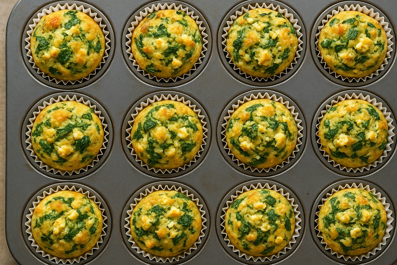 Savory Spinach & Feta Breakfast Muffins