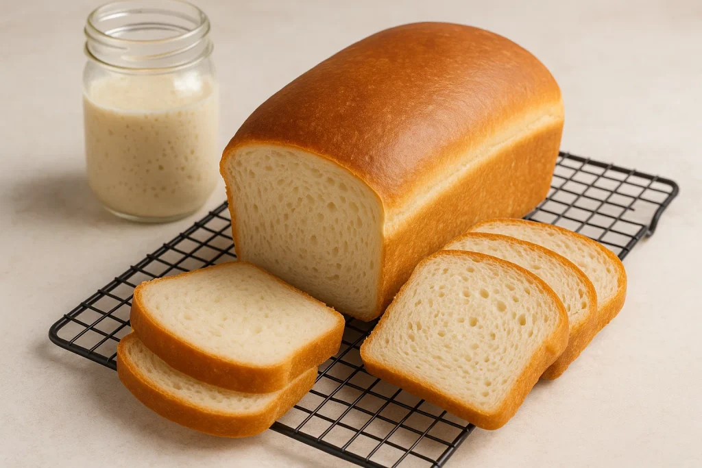 Soft & Fluffy Sourdough Sandwich Bread