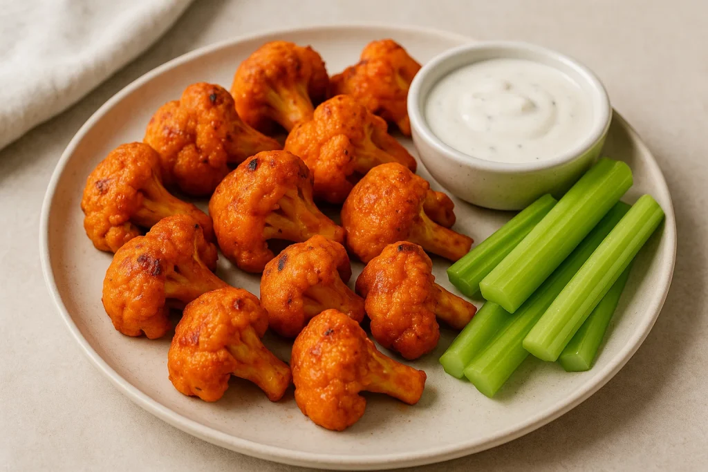 Spicy Baked Buffalo Cauliflower Wings