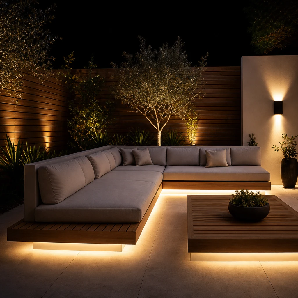 LED Strip Lights Under Furniture - DIY outdoor patio lighting project