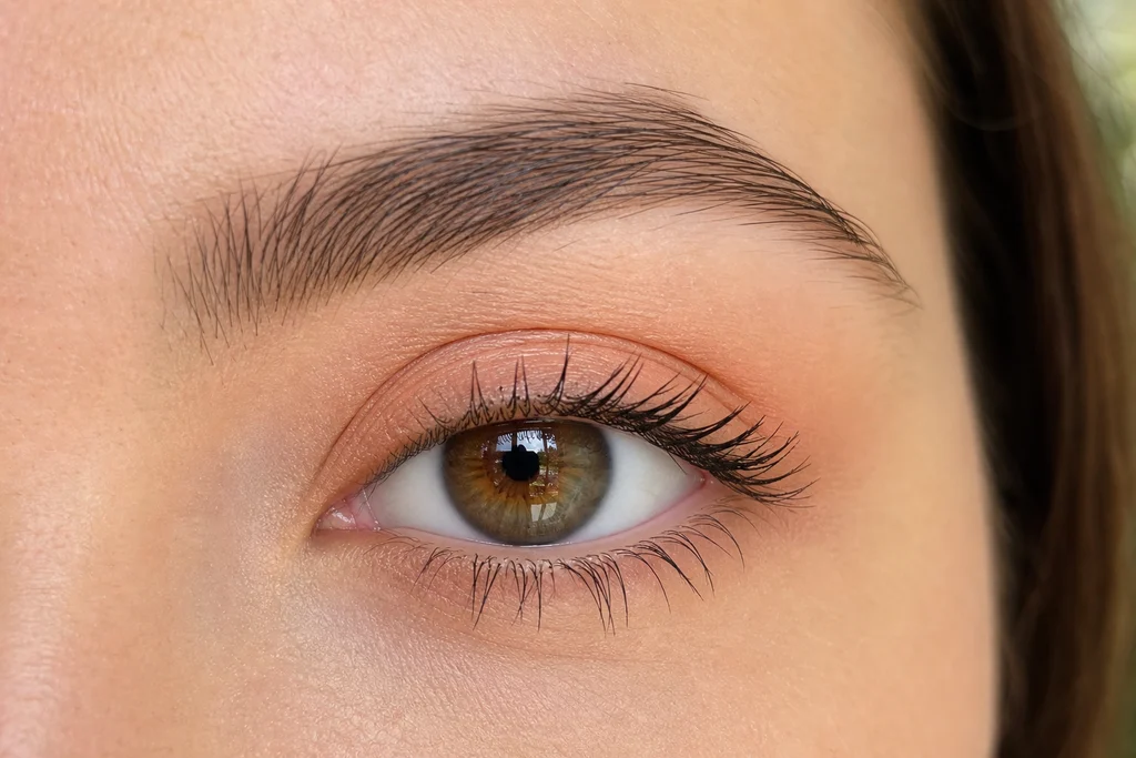 Everyday peach lid makeup for hazel eyes natural daytime look