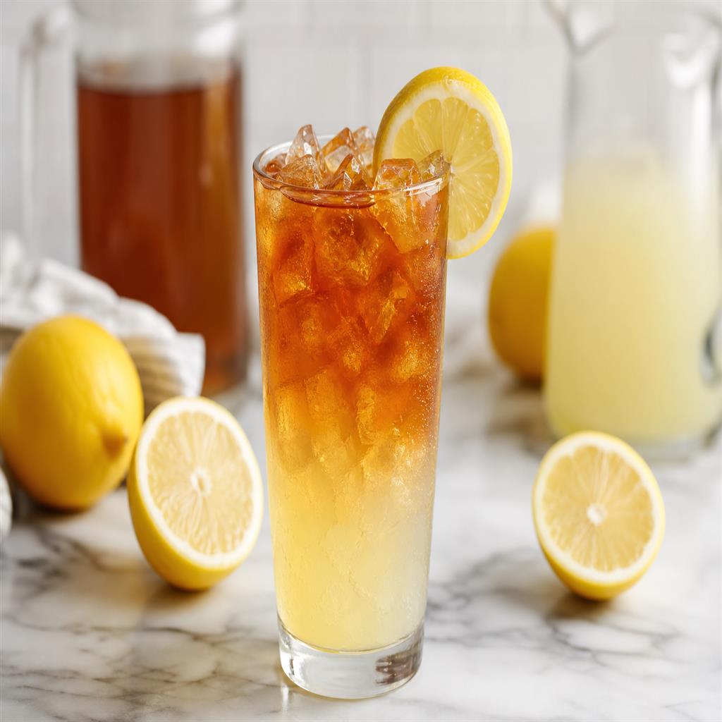 Arnold Palmer half tea half lemonade in tall glass