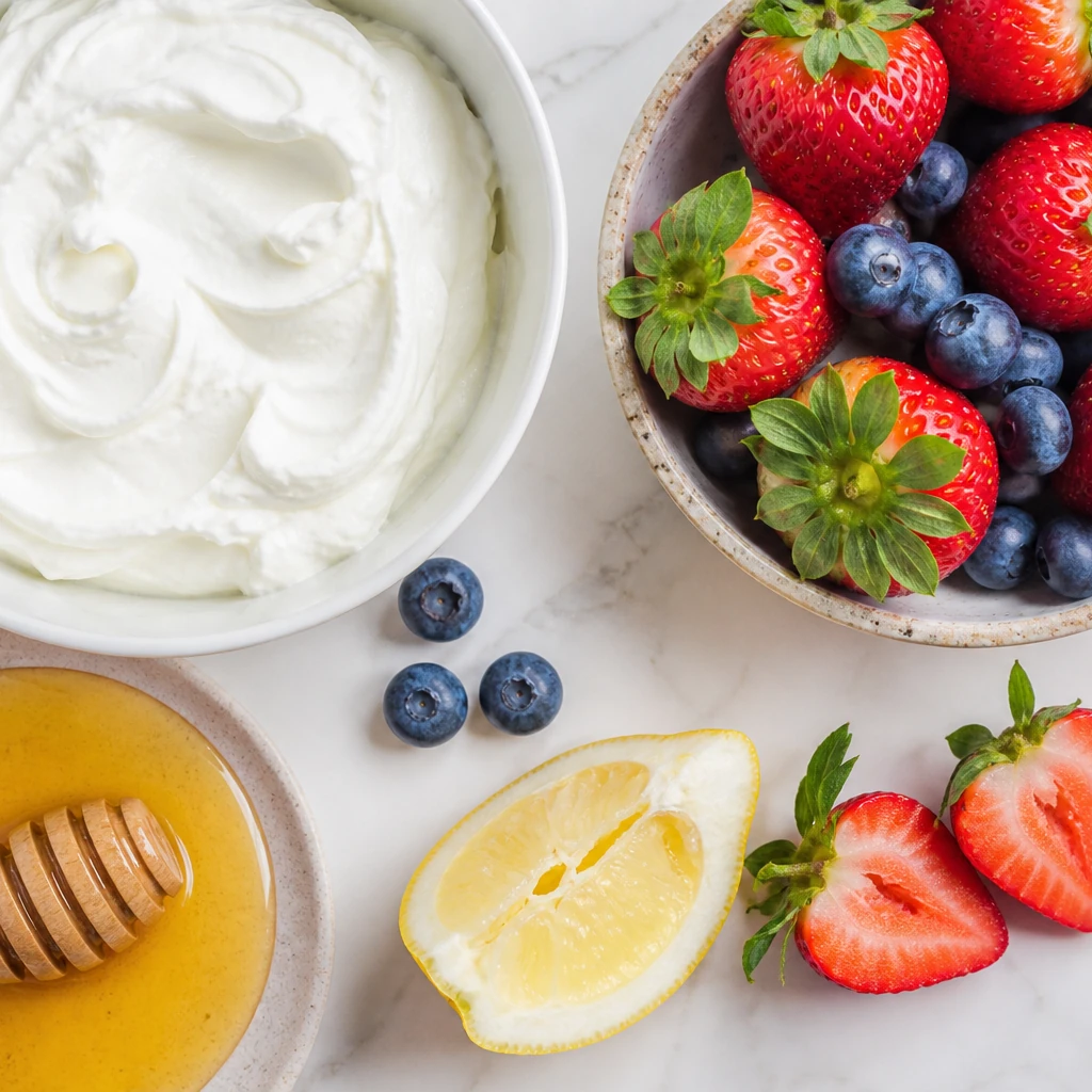 Greek yogurt honey and berries for creamy homemade popsicle base