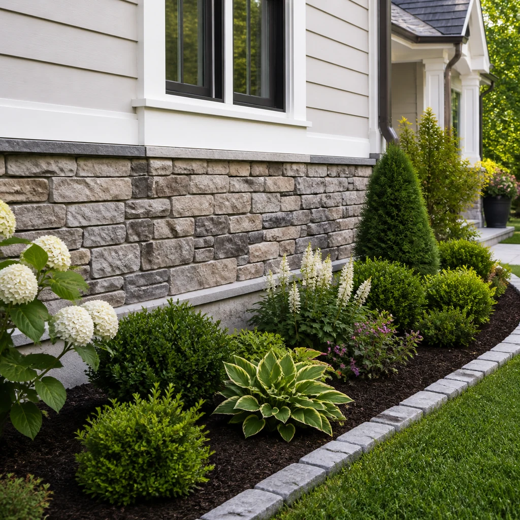 decorative home foundation upgrade for curb appeal