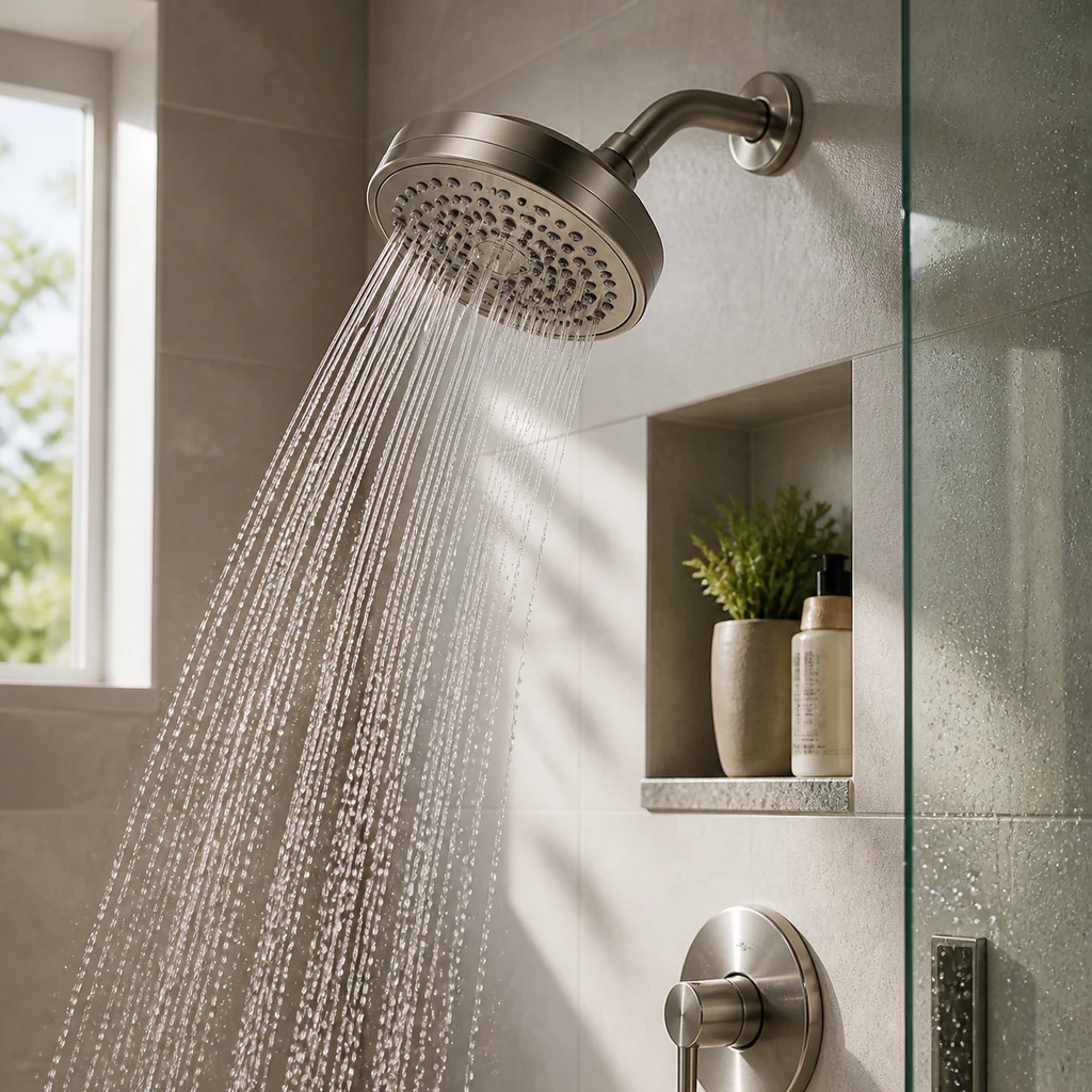 stylish shower head upgrade in a modern bathroom