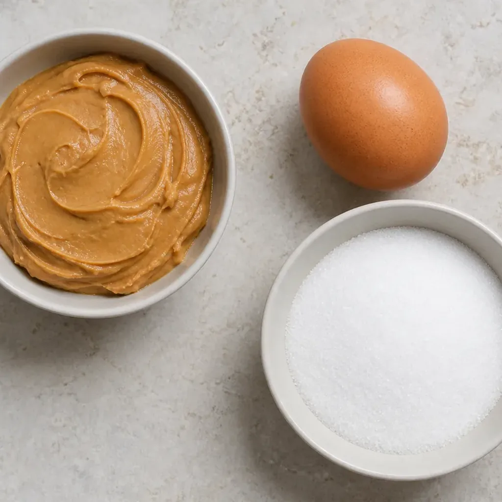 Peanut butter, egg, and granulated monk-fruit sweetener