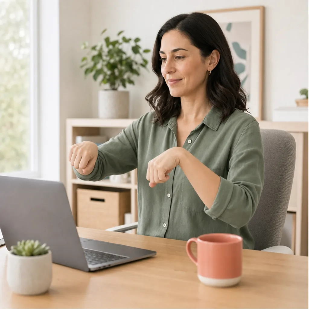 Woman making small wrist circles