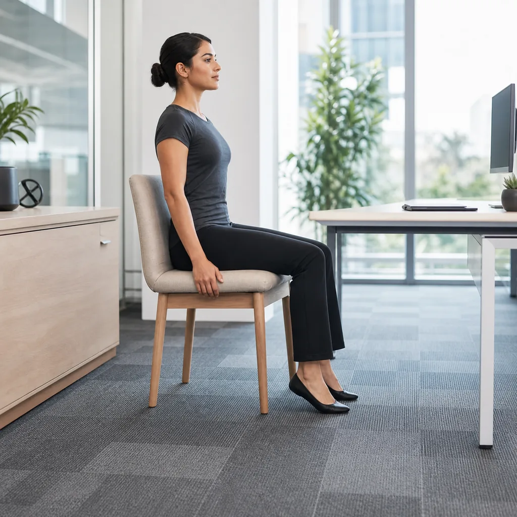 Woman performing seated calf raises