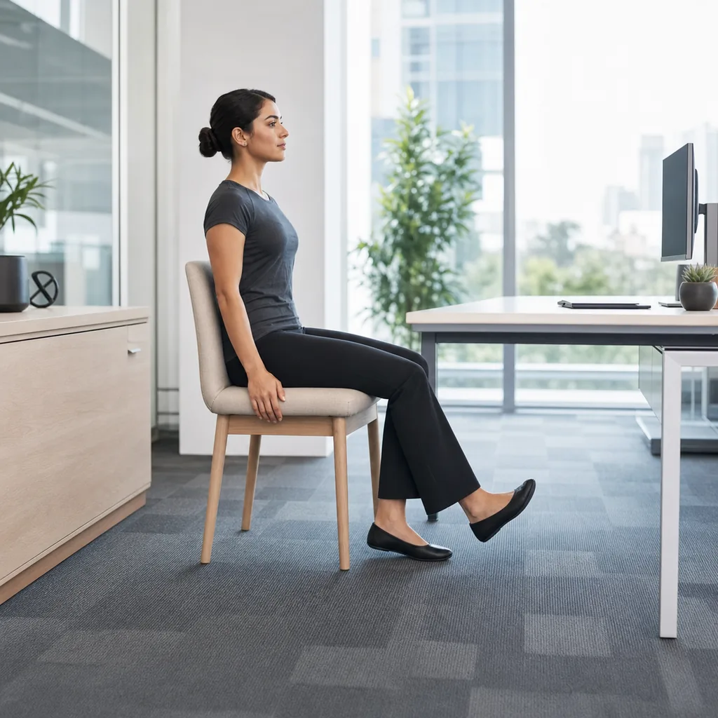 Woman performing a seated ankle circle