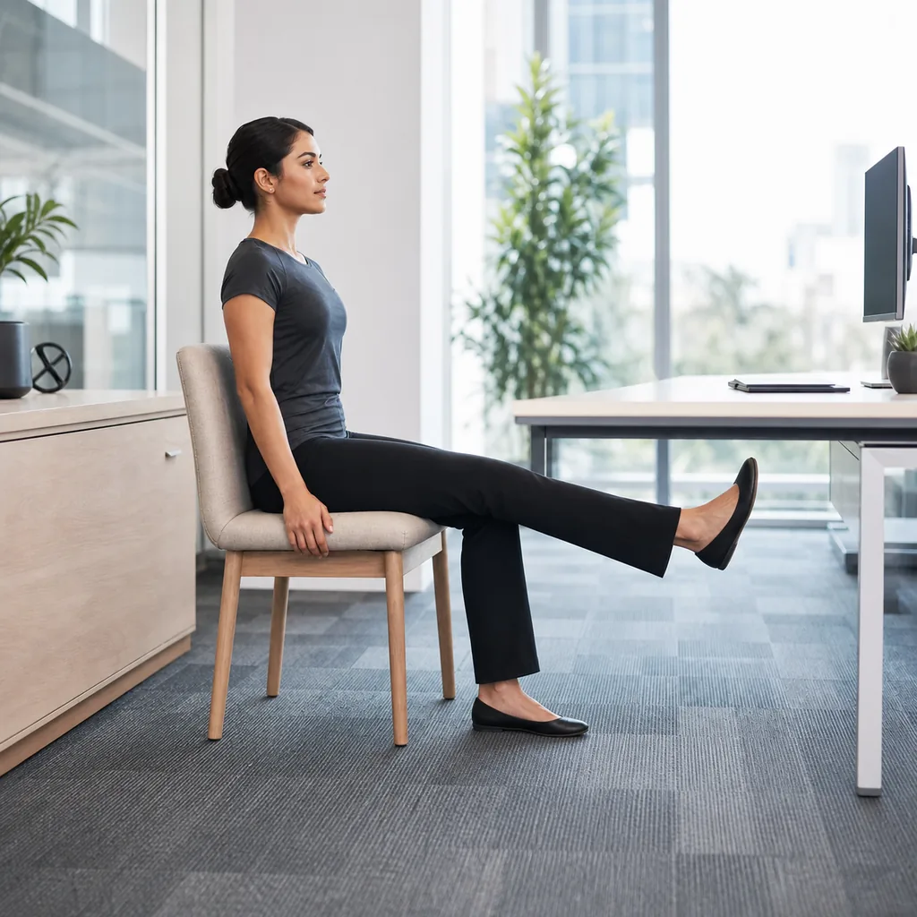 Woman performing a seated knee extension