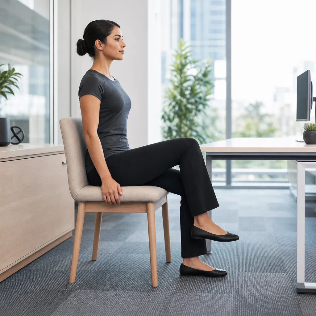 Woman performing a controlled seated march