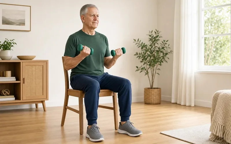10-Minute Seated Arm Exercises with Light Weights
