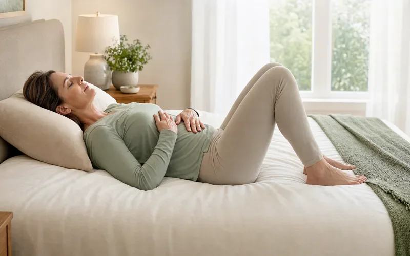10-Minute Morning Bed Yoga for Lower Back Stiffness