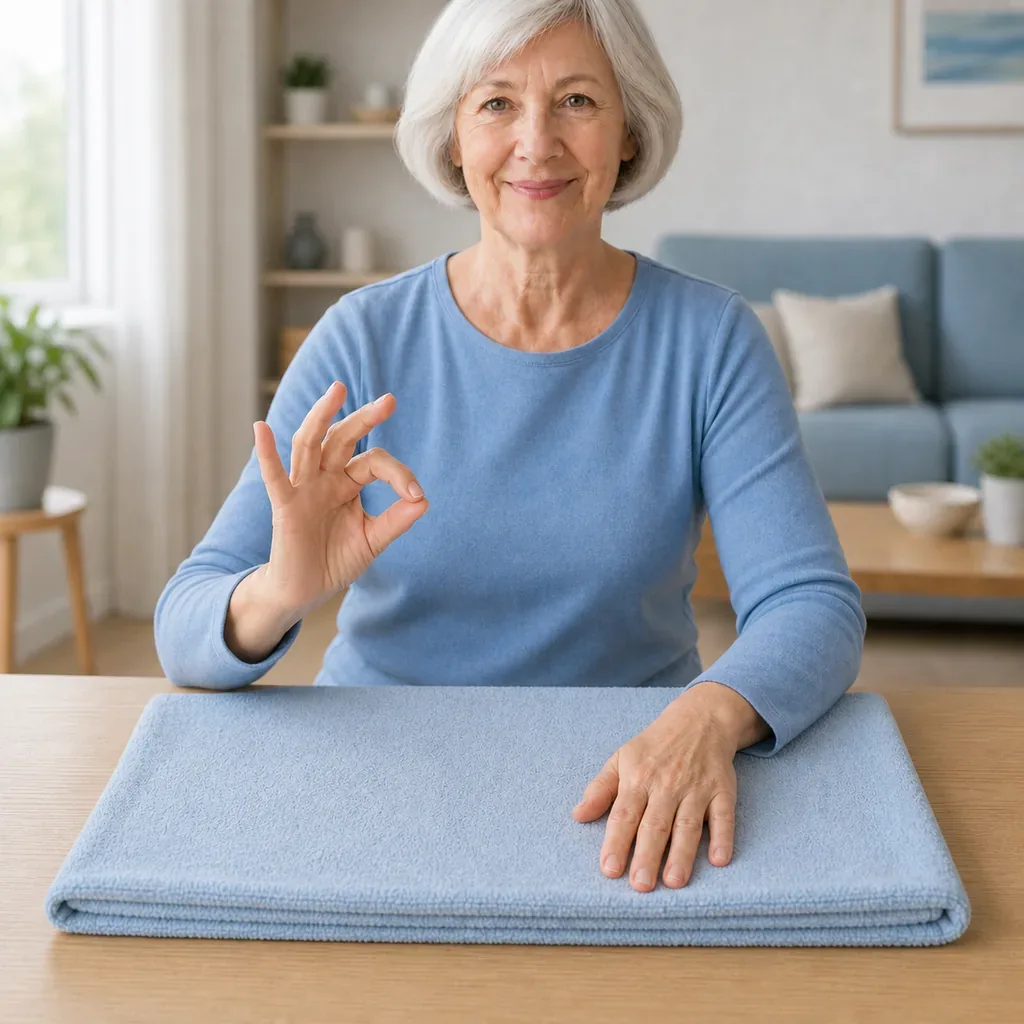 Senior touching the thumb to a fingertip