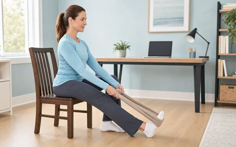 5-Minute Seated Calf Stretches for Desk Workers