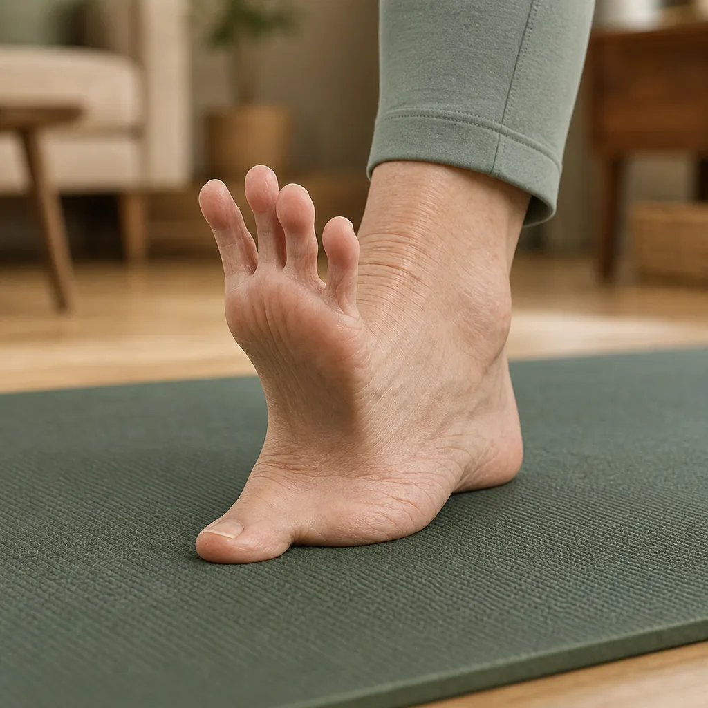 Close view of isolated big-toe control