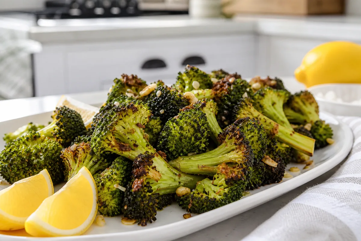 Crispy air fryer broccoli with lemon