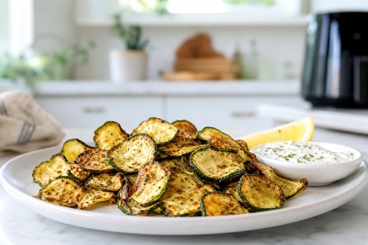 Crispy air fryer zucchini chips