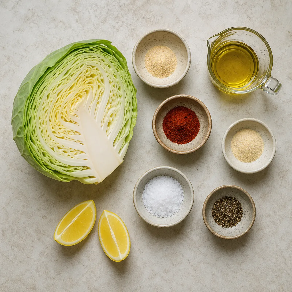 Ingredients for air fryer cabbage steaks
