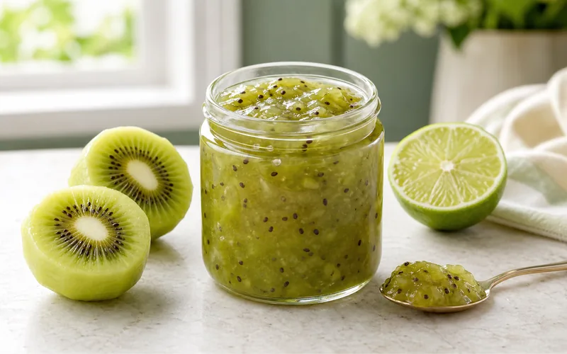 Small batch sugar-free kiwi lime jam