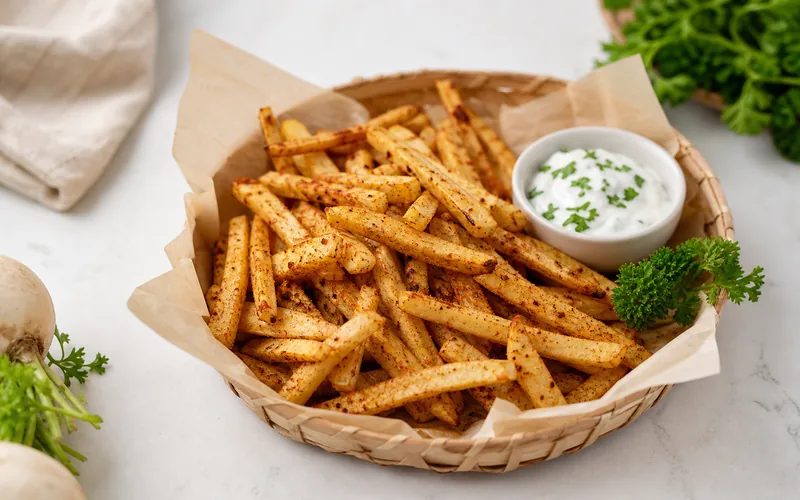 Crispy air fryer turnip fries