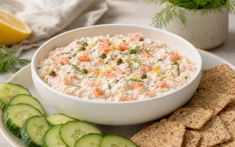 Cottage cheese smoked salmon dip