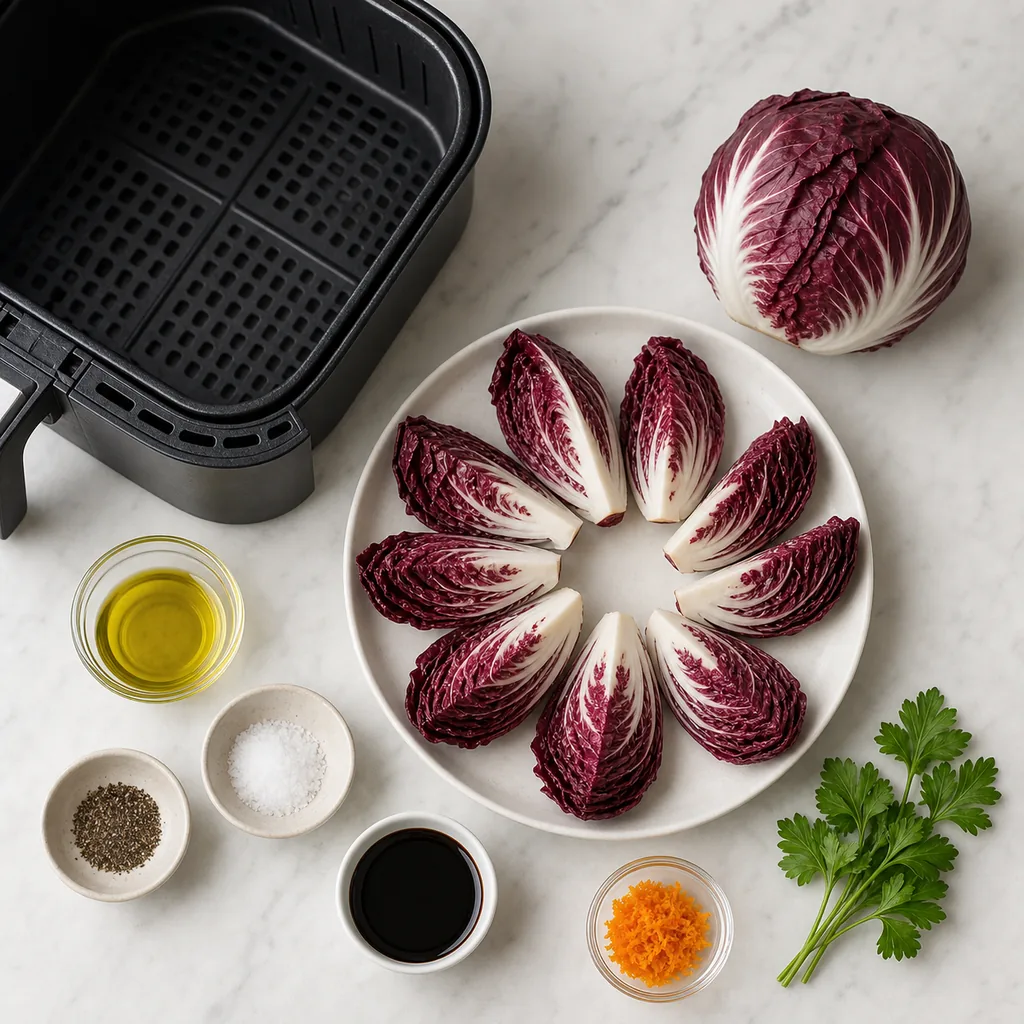 Ingredients for air fryer radicchio wedges