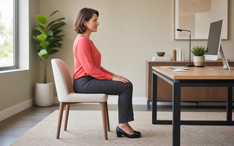 Seated pelvic tilt exercises for office workers