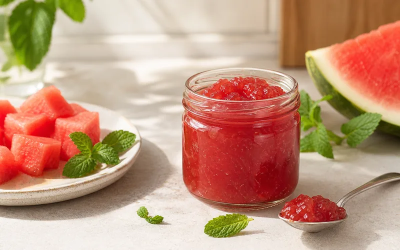 Sugar-free watermelon mint jam