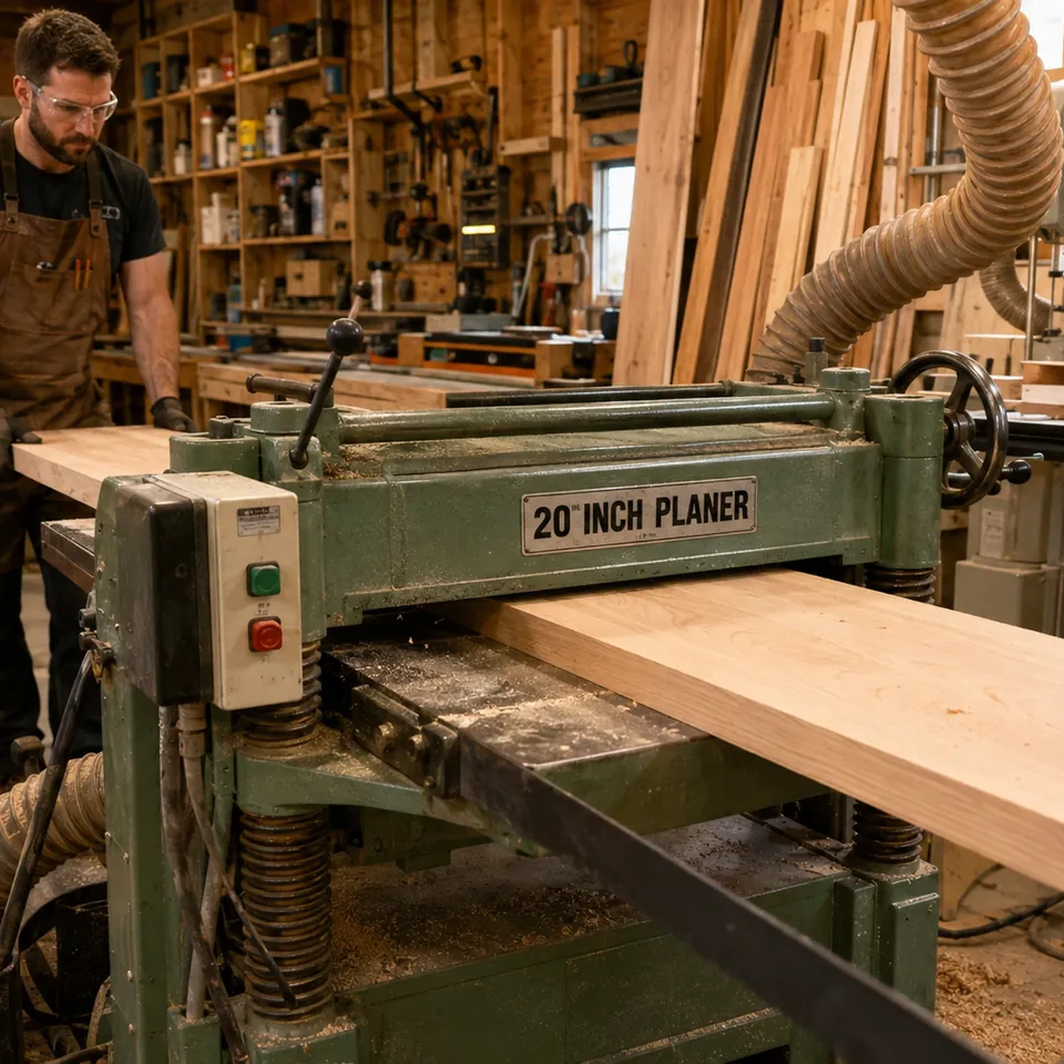 Planing boards to consistent thickness for a bed build
