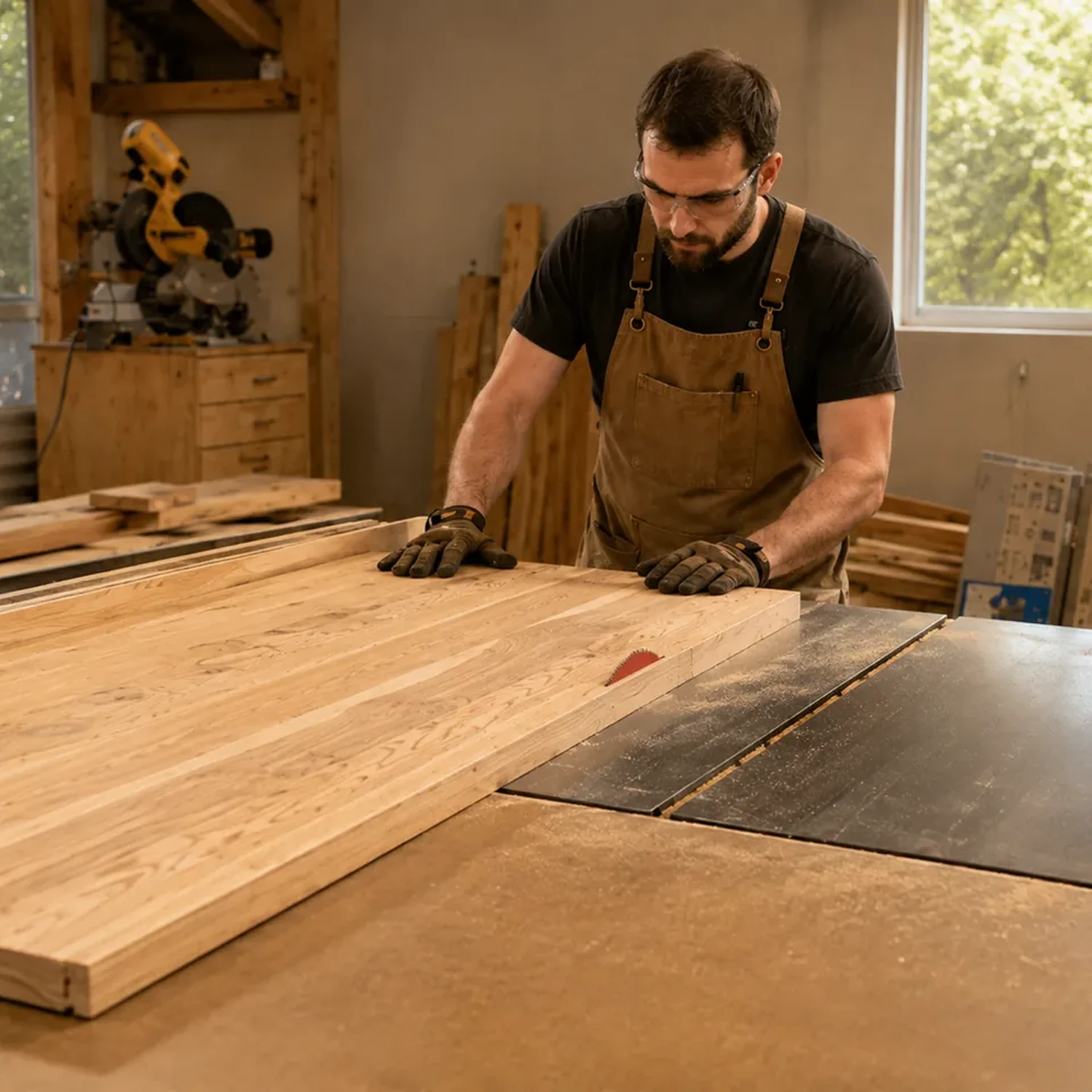 Trimming the glued headboard panel square