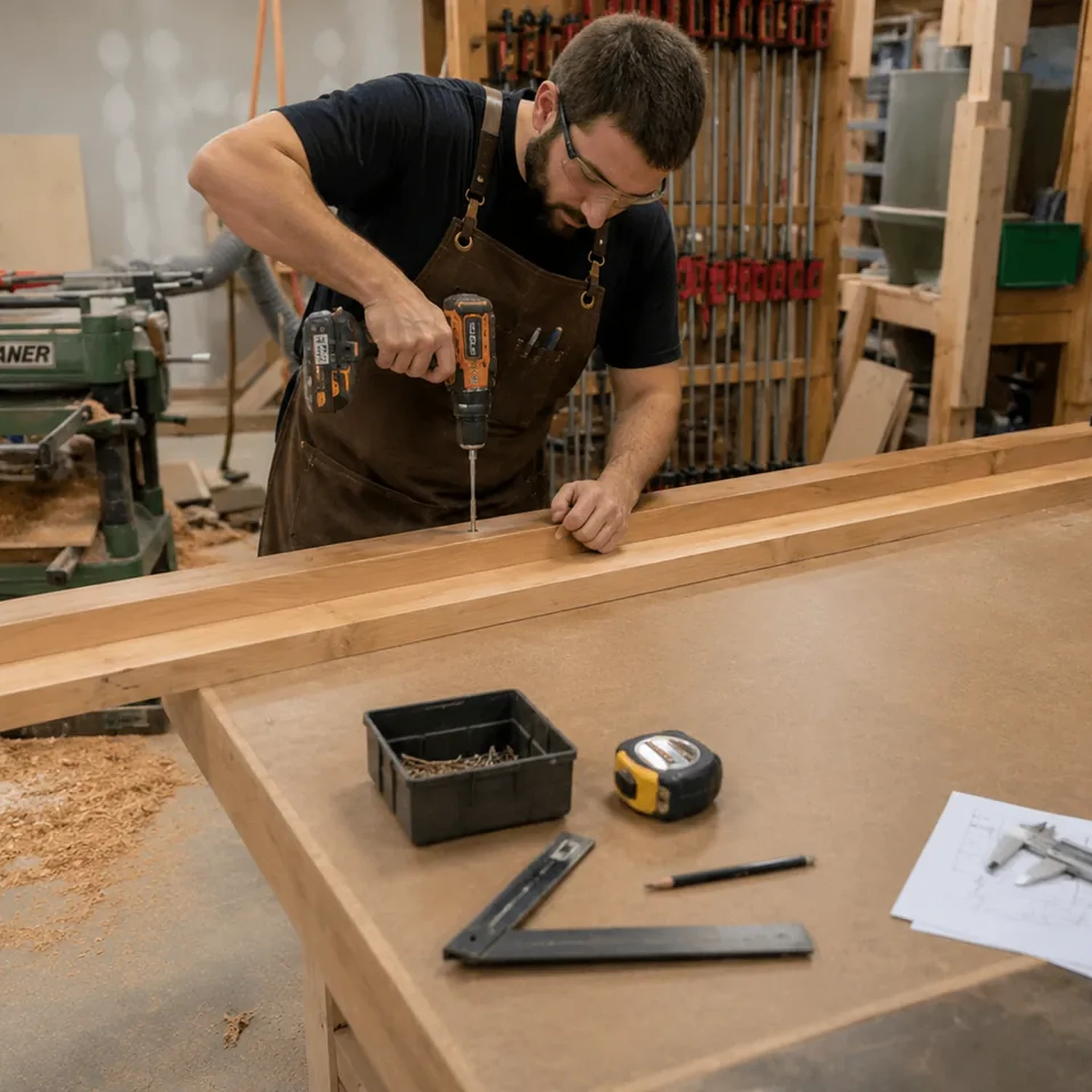 Building a wooden side rail for a platform bed