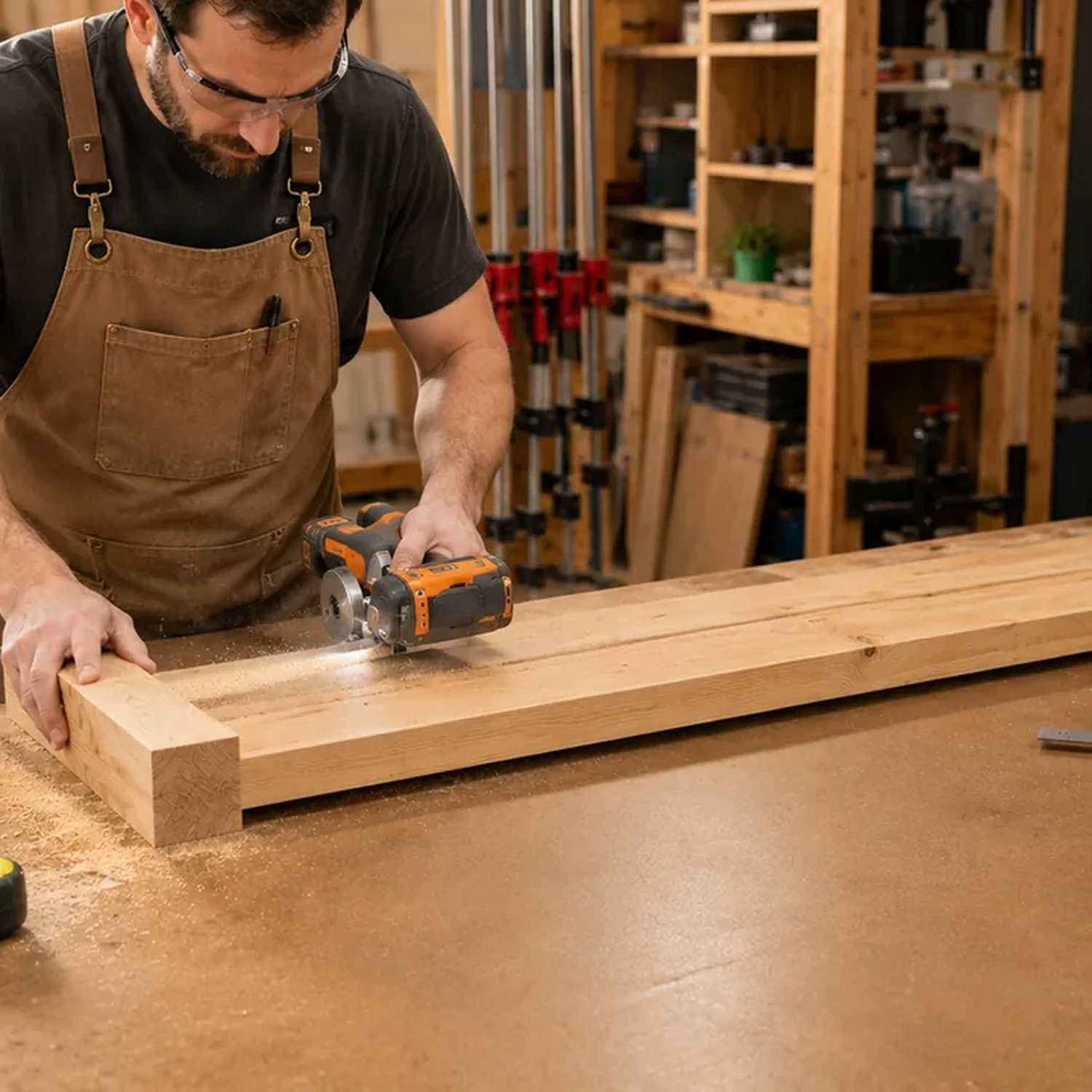 Driving pocket screws into a bed rail assembly