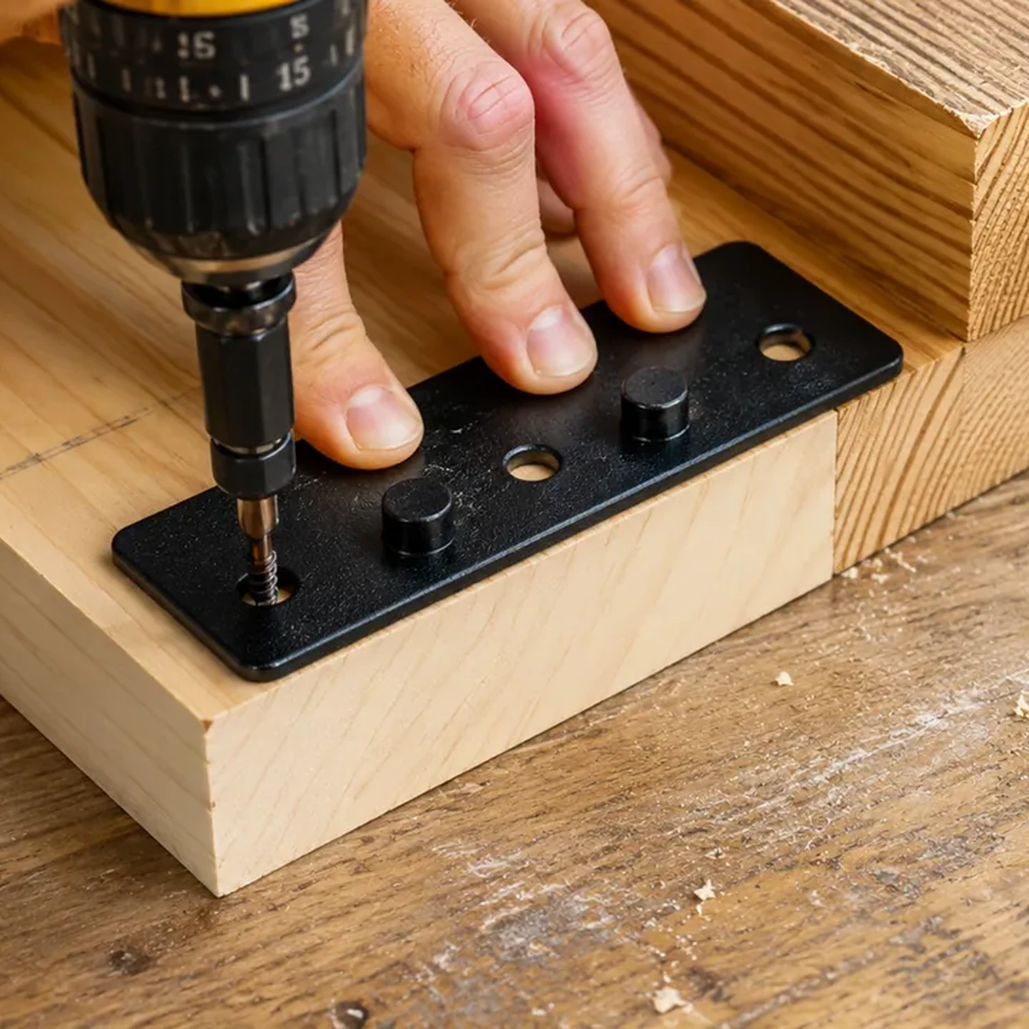 Drilling pilot holes for bed rail connector hardware
