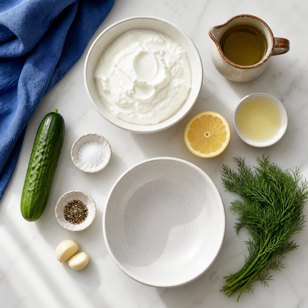 The simple ingredients behind authentic, balanced tzatziki.