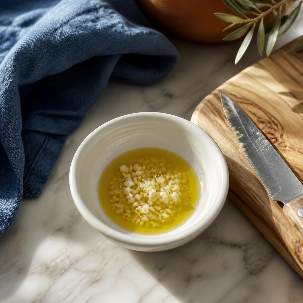 Rest fresh minced garlic in olive oil for a milder, rounder flavor.
